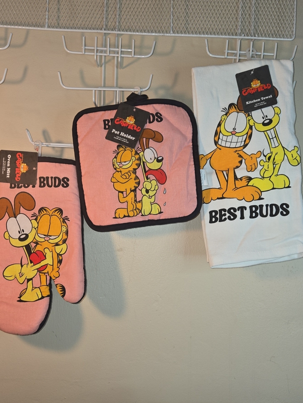Garfield 'Best Buds' White Kitchen Towel Set